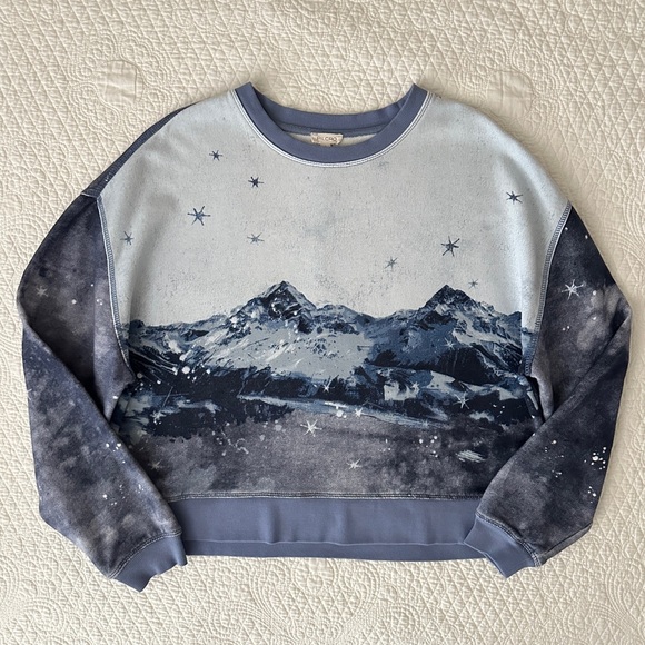 Pilcro Anthropologie Scenic Mountain Crew Neck Sweatshirt Women’s Small - Picture 10 of 12